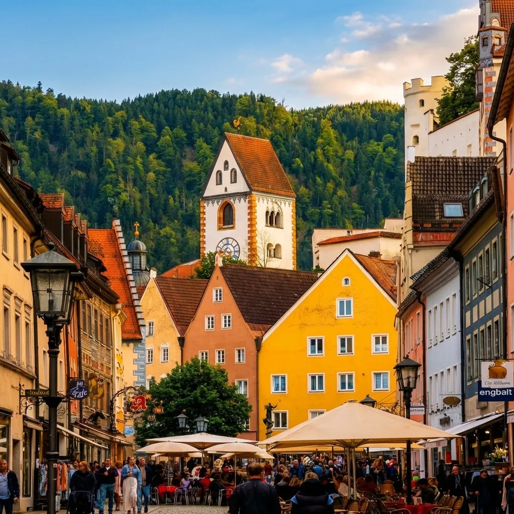 Füssen Bavaria old town in winter
