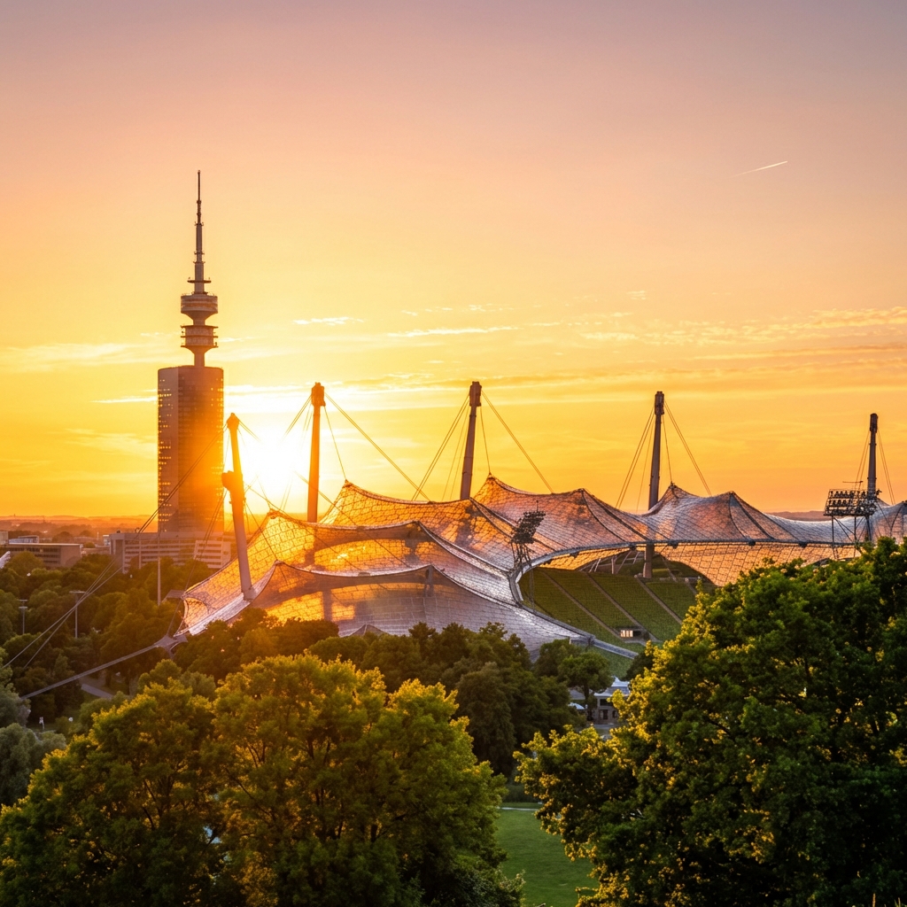 Olympiapark Munich winter sledding