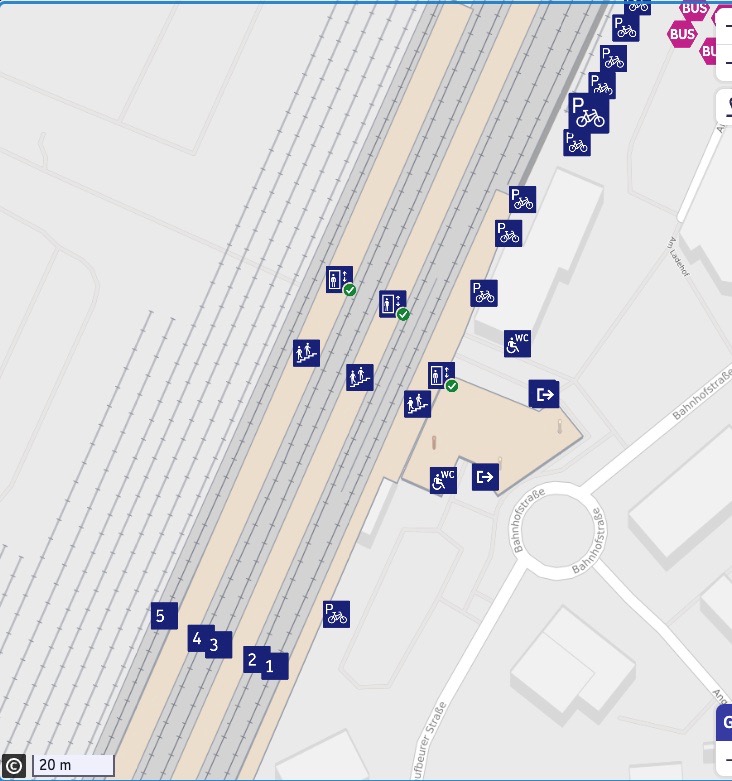 Buchloe station platform map